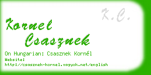 kornel csasznek business card